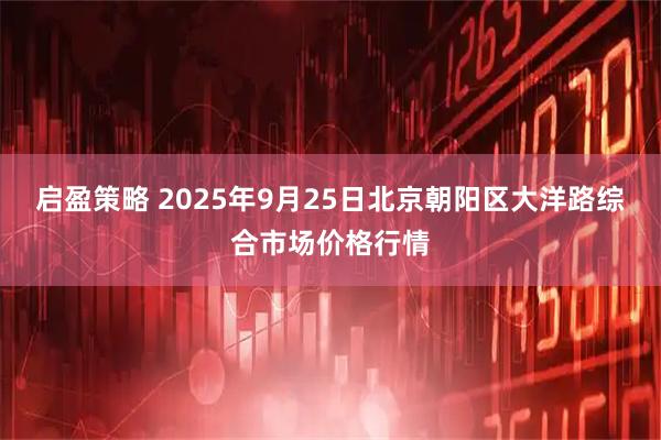 启盈策略 2025年9月25日北京朝阳区大洋路综合市场价格行情