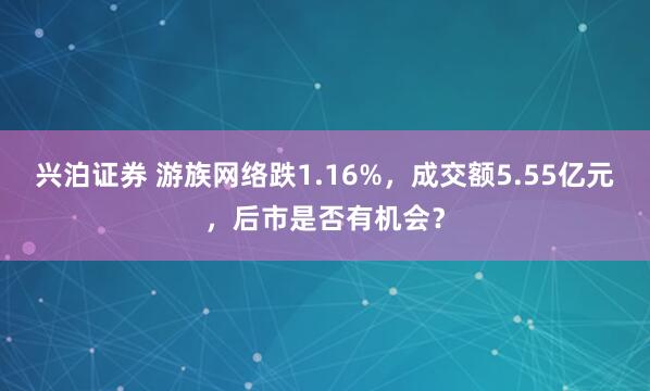 兴泊证券 游族网络跌1.16%,成交额5.55亿元,后市是否有机会?